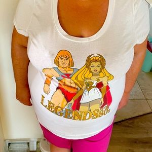 - 1980’s pop culture He-man and She-ra pop culture shirt Comic-Con style 1x